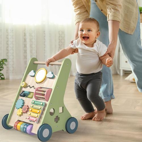 Bautia Wooden Baby Walker, Montessori Push Walker for Babies 10-12 Months