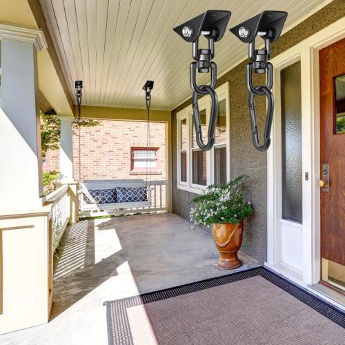 Porch Swing Hanging Kit, 360°Rotating 1200 lb Capacity Hanger for Porch Swing, Hammocks, Swing Chair (2 Pack)