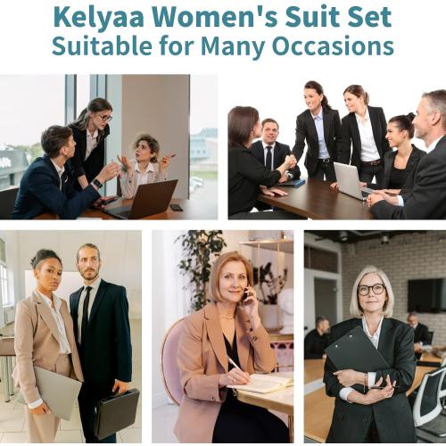 Size L/XL Women's 3 Piece Suit Lady 2 Button Business Work Office Slim Fit Blazer Jacket Pants Set