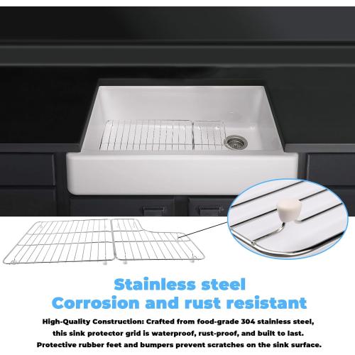 K-6449-ST Stainless Steel Sink Protector Grid (26.18'' x 14.76''), for Kohler 33 Inches 5827 and 5826 Sink