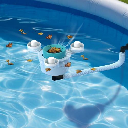 Surface Float Skimmer,No Installation Required, no Adjustable Bracket Required,Comes with 10 Filter Socks, Special Note: Skimmer Rate not exceeding 1100 GPH(Turquoise)