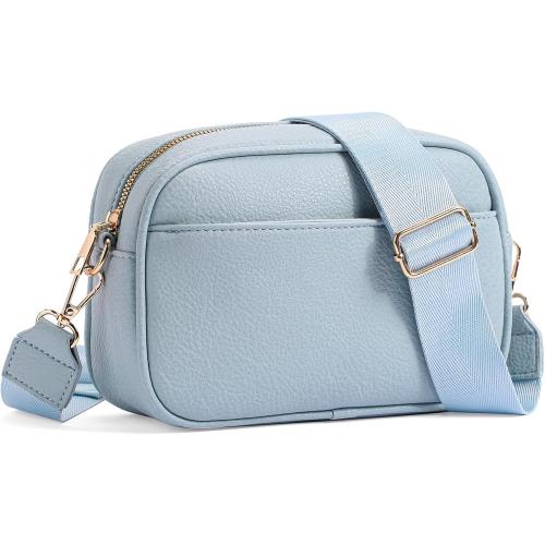 Small Crossbody Bag for Women Trendy Triple Zip Purses Vegan Leather Shoulder Handbag with Adjustable Wide Strap