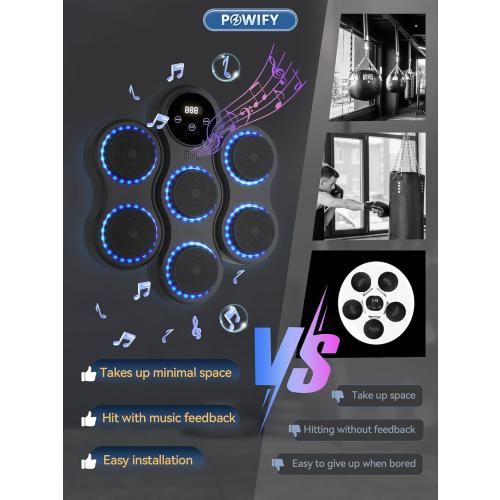 Music Boxing Machine for Adult, Wall Mounted Smart Bluetooth Boxing Music Machine, Ideas Gifts for Kids Women and Mens