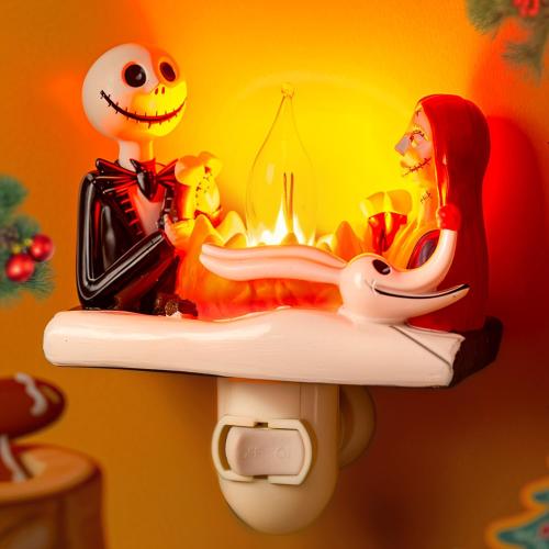 Nightmare Be Christmas Campfire Nightlight,2026 Halloween Flickering Night Light Plug in,Nightmare Christmas Birthday Decorations