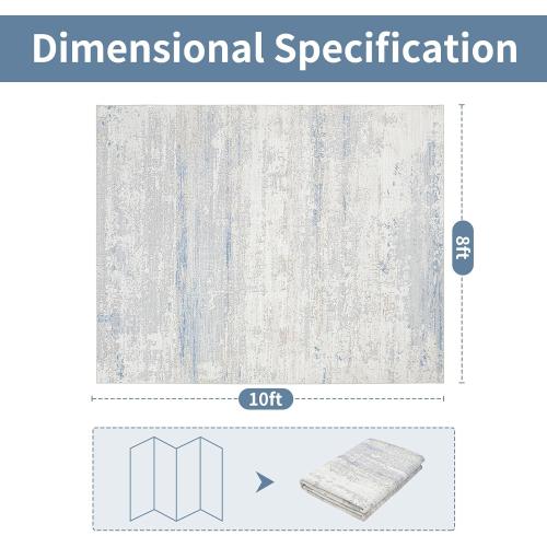 Washable Rugs 8x10 Area Rugs for Living Room- Modern Abstract Rugs for Bedroom,Dining Room, Large Soft Low Pile Carpet with Non Slip Rubber Backing,Neutral Accent Rug for Nursery Home Office