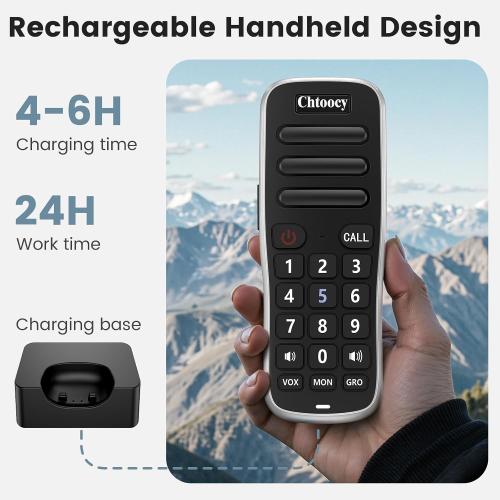 Wireless Intercoms for Home, Rechargeable & 1 Mile Range (5280ft)