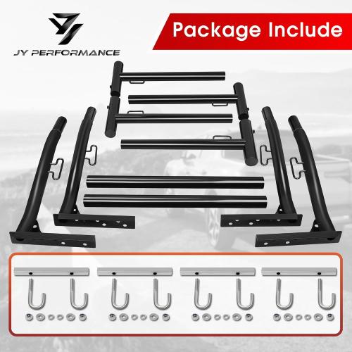 JY PERFORMANCE Truck Ladder Racks 800Ibs Capacity Extendable Pick-up Truck Bed Ladder Rack, Universal Heavy Duty (NO Drilling)