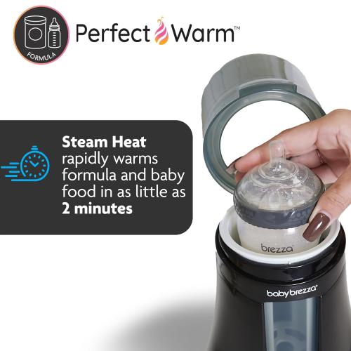 Baby Brezza Fast Baby Bottle Warmer - Baby Milk   Breastmilk Warmer Defroster – 2 Unique Temperatures for Breastmilk   Formula - Universal Fit for All Bottles, Bags   Jars