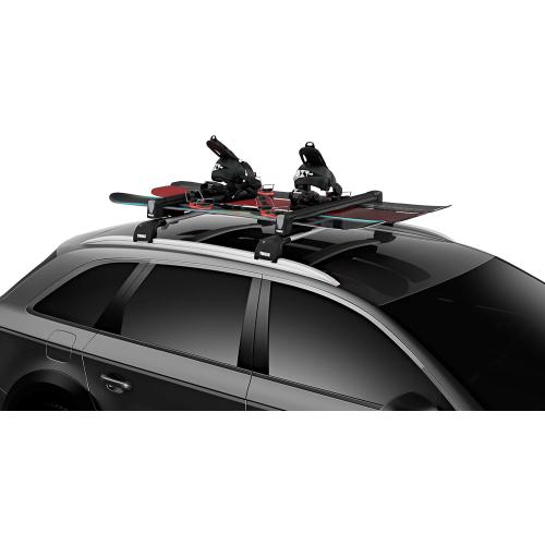 Thule SnowPack Ski/Snowboard Rack, Large (6 Pr/4 Boards), Black