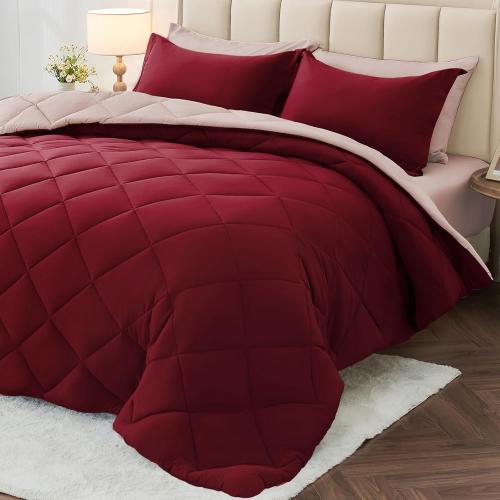 Comforter , Reversible Bed in a Bag All Season Beddingwith Comforter,