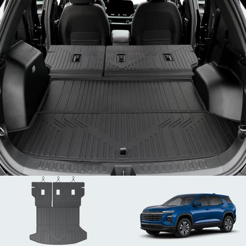 Cargo Liners & Backrest Mat for 2025 2026 Chevy Equinox Fuel (Only for Gas)/2025 GMC Terrain, All Weather TPE Trunk Mat Back Seat Cover for Chevrolet Equinox Accessories