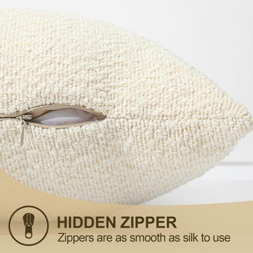 Beige Cover only ORTIGIA Boucle Decorative Lumbar Pillow Covers Beige Textured Body Pillowcase Neutral Pillowcases for Indoor Couch Sofa Bed Cushion Living Room Modern Cushion Cases