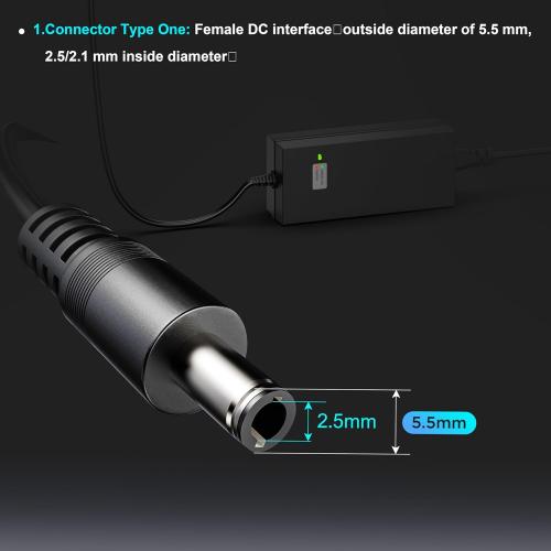 EVAPLUS UL Certified 42V 2A Charger, Power Adapter with Female DC 5.5mm-2.5mm/2.1mm Port, Compatible with GOTRAX GXL V2, G2, G3, G4, Apex, Glider, XR Elite, XR Ultra 36V Lithium-ion Battery