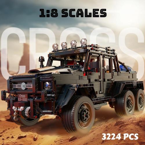 Chodia Wrangler 6×6 Pickup Cars Truck Building Kit,1:8 Scale Vehicle Toys Moc Model with Switchable Off Road/Urban Modes & 3-Speed Birthday for Adults,Boys,Men,Teens 14 (3224 PCS)