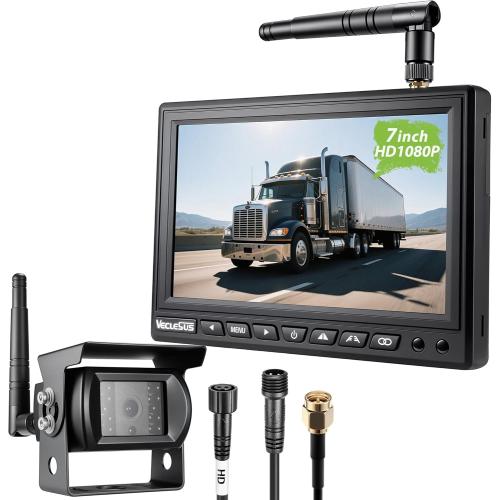 Wireless Backup Camera for Trucks VMW7 high Definition 1080P 7” IPS Monitor System,High-Speed Stable Transmission & Waterproof