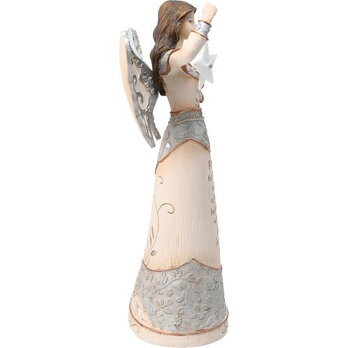 Pavilion Gift Company Elements 9-Inch Sympathy Angel Holding Star, Stars in The Sky - Gray
