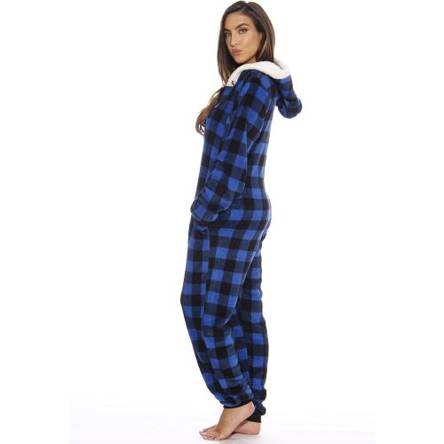 Size Medium Color Blue Just Love Buffalo Plaid Adult Onesie