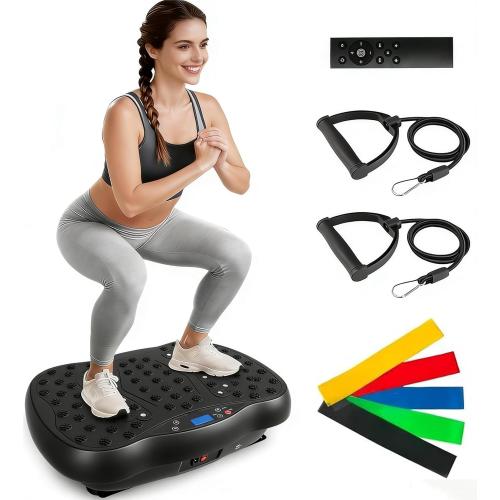 Vibration Plate Exercise Machine, 10 Auto Modes/200-Levels Vibrating Plate for Lymphatic Drainage Weight Loss, 450lbs Capacity Whole Body Shake Plate for Women & Men