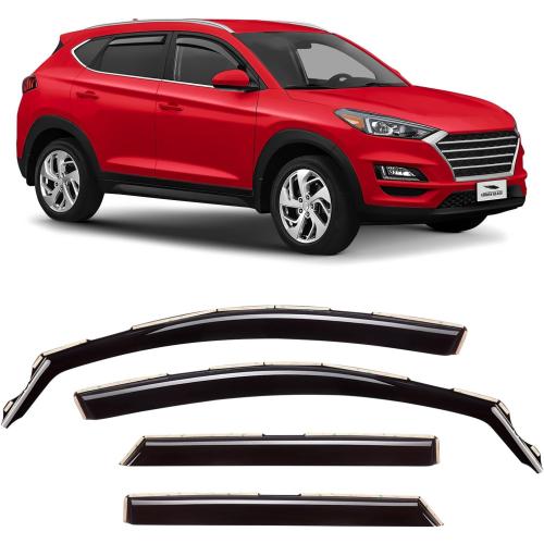 Voron Glass in-Channel Extra Durable Rain Guards for Hyundai Tucson 2016-2021, Window Deflectors, Vent Window Visors, 4 Pieces - 200730