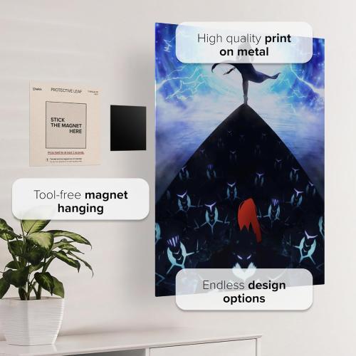 Displate Metal Poster Solo Leveling - Ani-May Exclusive - Sung Jinwoo - Metal Sign Anime Series - Collectible Gift - Premium Wall Decorations Room Decor Gifts Movie Posters - 12.6x17.7 in