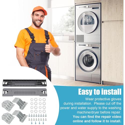 Size 27 2024 UPGRADED SKK-8K & SKK-7A Stacking Kit for Samsung's 27 Wide Front Load Washer and Dryer Combo - Samsung Stackable Washer Dryer Kit Including All Parts - Replace for SK-5A SK-5AXAA