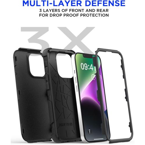 AICase for iPhone 14 Case(6.1) Case,Heavy Duty 3-Layer Rugged Pocket-Friendly Phone Case,Durable Military Grade Protection Shockproof/Drop Proof/Dust-Proof Protective Cover for iPhone 14 Case 6.1