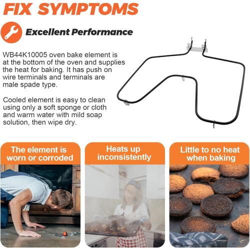 【Upgraded】WB44K10005 WB44K10001 Oven Bake Element Suitable for GE Hotpoint Americana Oven model RB526H3WW,RB757BH1WH,RB787WH1WW,RB787CH2CC,JBS03H2WH,36291114101,ABS200P1WW, JB14Y1DC,etc. by Beaquicy