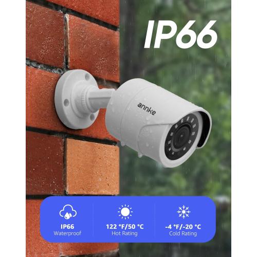 ANNKE 1080p Security Camera 4-in-1 CCTV Bullet Wired Cam, AHD/TVI/CVI/CVBS, Analog Surveillance Video Add–On Cams for Indoor/Outdoor Use, 100ft Clear Night Vision (Power Adapter Not Included)