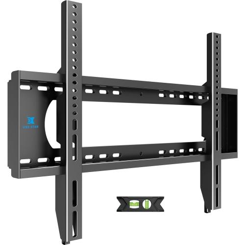Black Heavy Duty TV Wall Mount for 55-100 inch Large TVs up to 200 LBS & 800x600 mm Vesa, Ultra Slim Fixed TV Mount, Low-Profile TVS Bracket, 16 24 32 Wood Stud, Fit Most 65  75  85 86 90 98 100 TVs
