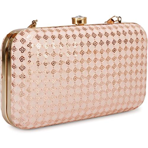 LONGING TO BUY Hand Crafted Designer Box Clutch - Zari Embroidery For Women