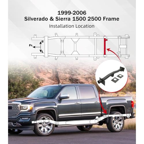 ELITEWILL Rear Fuel Tank Support Crossmember Fit for 1999-2006 Chevy Silverado and GMC Sierra 1500 2500 2500HD