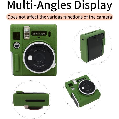 Easy Hood Protective Case for Fujifilm Instax Mini 40 Instant Camera, Soft Silicone Camera Case Cover Bag Lightweight Full Protector for Fujifilm Mini 40 – Green