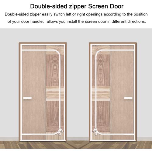 Size 24x80 Color White  Cat Screen Door is Suitable for Door Size 24''x 80'' to Prevent Pets from Running Out of The Screen Door with Zipper Closure, Cat Screens for Bedroom, Living Room,Courtyard Doors, White