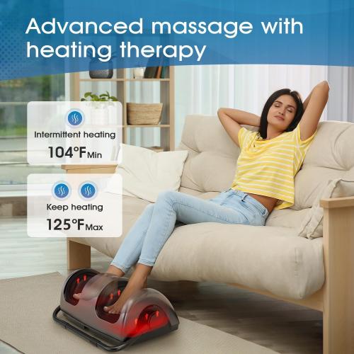 TISSCARE Foot Massager with Heat, FSA HSA Eligible, Shiatsu Foot Massager for Plantar Fasciitis, Neuropathy, Circulation and Pain Relief, Remote Control, Deep Kneading, Gifts for Women Men Mom Dad