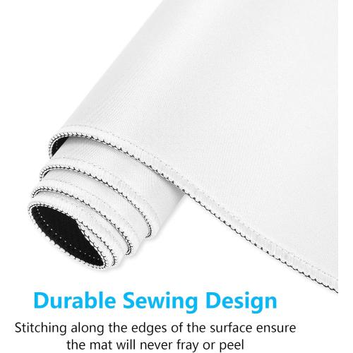 Dapesuom Large Mouse Pad, Extended Gaming Mouse Mat with Stitched Edges, Waterproof Full Size Desk Mats with Non-Slip Base, Computer Big Desktop Keyboard Pad for Laptop, Office, 23.6 x 11.8 in, White