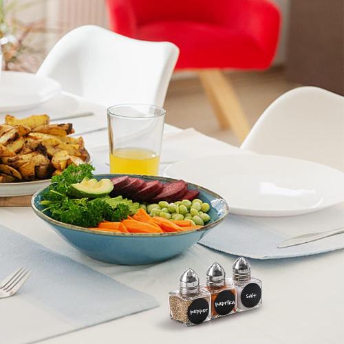 ZEAYEA Set of 22 Small Salt and Pepper Shakers, 0.5 oz Mini Glass Seasoning Jars with Funnel, Glass Cube Body Spice Shakers for Wedding, Party, Restaurant, Home Kitchen Supplies