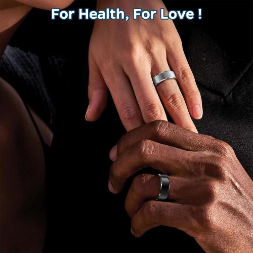 Smart Rings, Fitness Tracker Ring, Heart Rate, Blood Oxygen, Stress, Step Tracker, Sleep Monitoring, Air Gestures, No Subscription Fee, IP68 Waterproof for iPhone&Android (Black, #9)