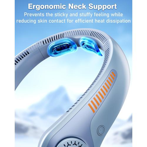Portable Neck Fan - Rechargeable Personal Fan with Neck Support, 5000mAh, 5-Speed Quiet, Lightweight Long Lasting Bladeless Fan, Wearable Cooling Fan for Hot Flashes, Travel, Gifts for Men Women
