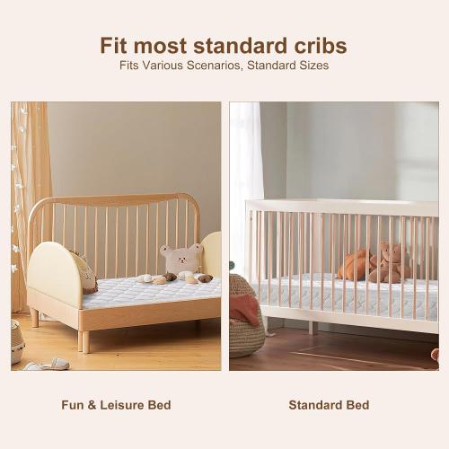 Premium Crib & Toddler Mattress-52x27.6x5, 100% Knitted Fabric, Soft Moisture Absorbent & Breathable Crib Mattress, Fits Standard Cribs & Toddler Beds
