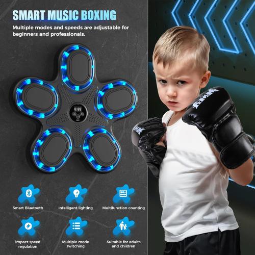 2026 Upgraded Music Boxing Machine - Smart Bluetooth Wall-Mounted Fitness Gear with Punch Counter, Adjustable Speed, Premium Gloves Included - Home/Office Workout & Stress Relief Companion