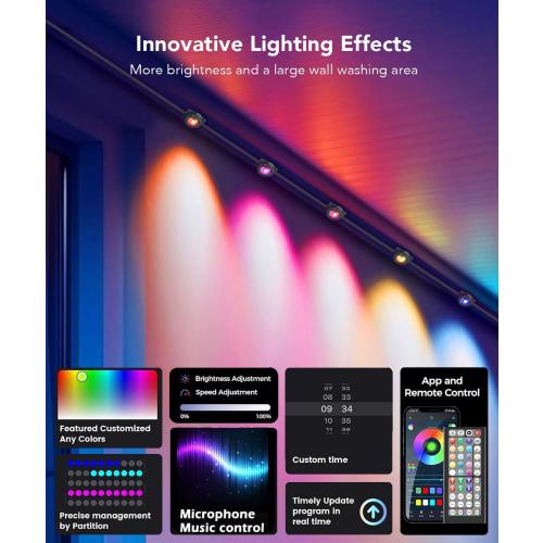 Permanent Outdoor Lights for House, 300ft Smart RGB Eaves Lights App Control Remote, DIY IP67 Waterproof Under Eave Lighting, Outside led Lights for House,Party,Christmas Decorations