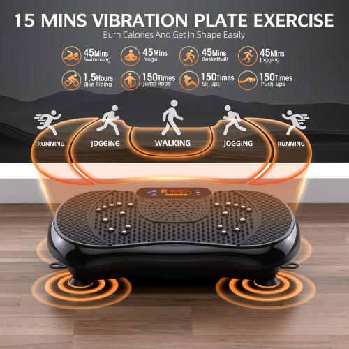 Vibration Plate Exercise Machine, PBYRD Lymphatic Drainage Machine for Weight Loss, Full Body Workout Vibrate Fitness Platform, Helps Toning Shaping Wellness Home Gyms Workout - Max User Weight 330lbs
