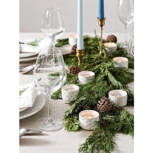 LE TAUCI Tealight Candle Holder, Embossed Ceramic Votive Candle Holders Bulk for Thanksgiving,Christmas, Wedding Table Centerpiece Decor, Set of 36, Arctic White