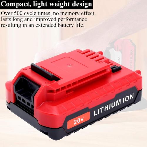 Lasica 2Pack Compatible with Porter Cable 3.0Ah 20V Battery, Replacement for Porter-Cable 20-Volt Battery PCC681L PCCK6118 PCCK647LB PCC685LP PCC682L PCC680L 20Volt MAX Cordless Tool Battery Packs (no test)