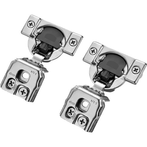 Ravinte 50 Pack 25 Pairs 1-1/4 inch Overlay Soft Close Hinges for Kitchen Cabinet Hinges Satin Nickel Hidden Hinges Stainless Steel Concealed Hinge self Closing