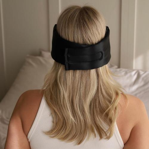 ZILK Sleep Deep Restoration Silk Sleep Mask | 100% Mulberry Silk (25-Momme), Smooth & Cooling | Light-Blocking Design with Gentle, Even Pressure | Adjustable Fit for Restful Sleep – Black
