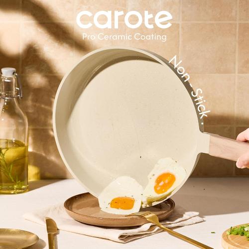 CAROTE 22pcs Ceramic Cookware Sets, Pots and Pans Set