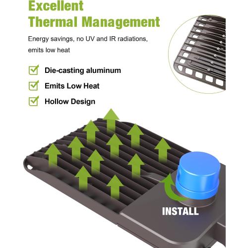 YXL LED Parking Lot Light, 200W LED Shoebox Light with Dusk to Dawn Photocell,28000LM 5000K Daylight Arm Mount, IP65 Waterproof, LED Area Light for Parking Lot Sports Stadium, 3 Pack