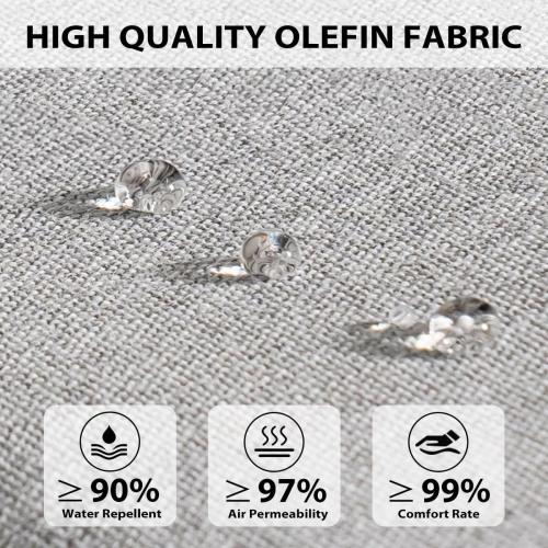 Sundale Outdoor Olefin Deep Seat Cushion, Patio Chair Cushion and Pillow, Water-Resistant Sectional Sofa Pad with Straps Light Gray, 23 x 26 x 6 Inches