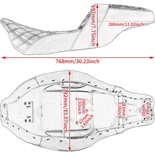 One-Piece Driver Passenger Seat Motorcycle 2-up Seat Fit for Harley Touring Electra Glide Road King Road Glide Street Glide 2009-2023 (Black Stitching)